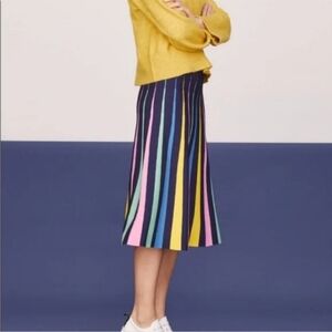 Anthropologie Maeve rainbow pleated contrast skirt a-line full circle